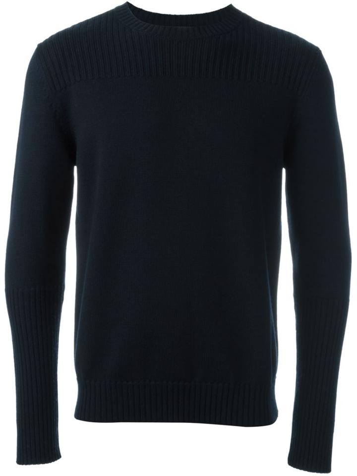 Eleventy Crew Neck Jumper, Men's, Size: Large, Black, Virgin Wool