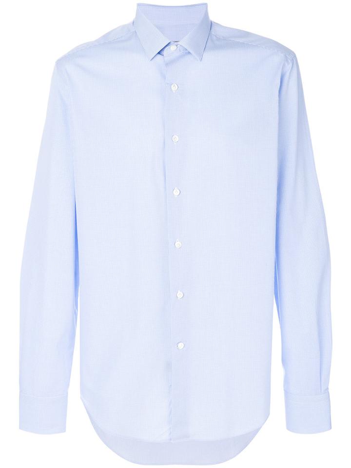 Lanvin - Checked Shirt - Men - Cotton - 43, Blue, Cotton