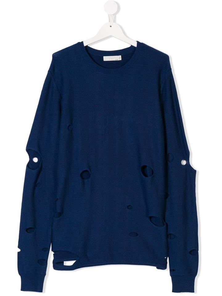 Stella Mccartney Kids Teen Distressed Sweatshirt - Blue