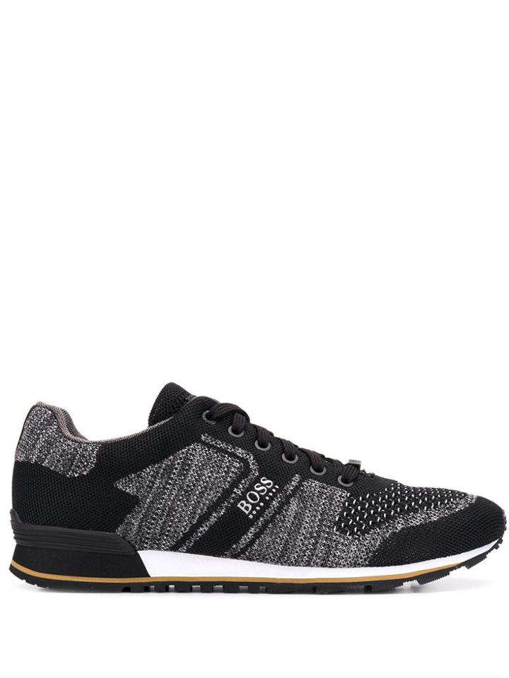 Boss Hugo Boss Knitted Lace-up Sneakers - Black