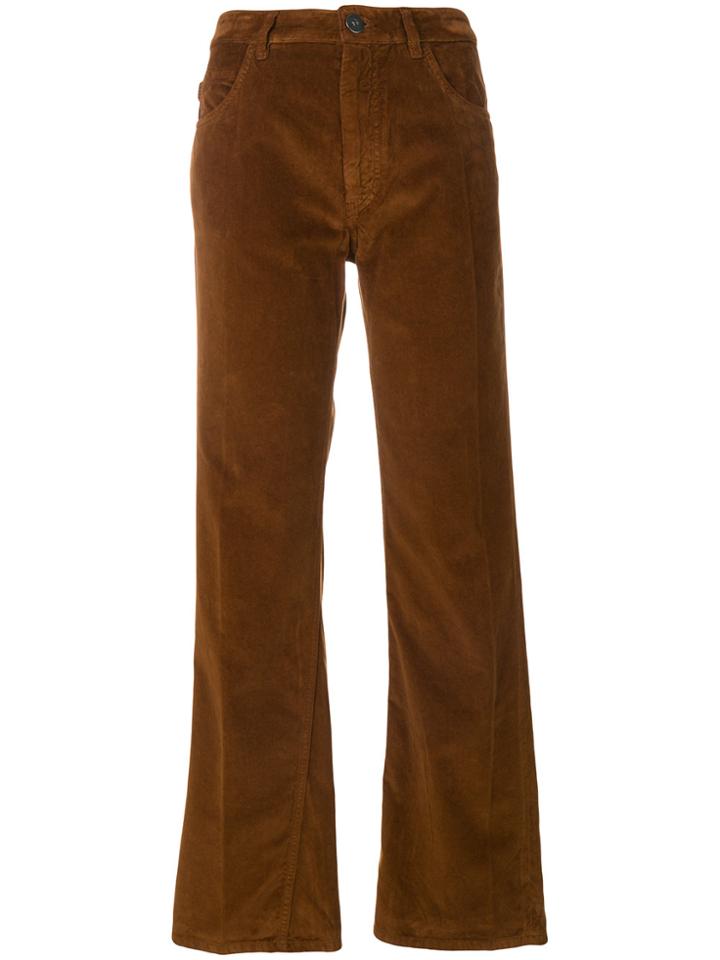 Prada High-waisted Corduroy Trousers - Brown