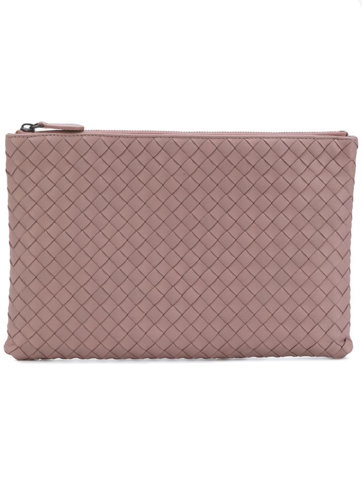 Bottega Veneta Woven Make-up Bag - Pink & Purple