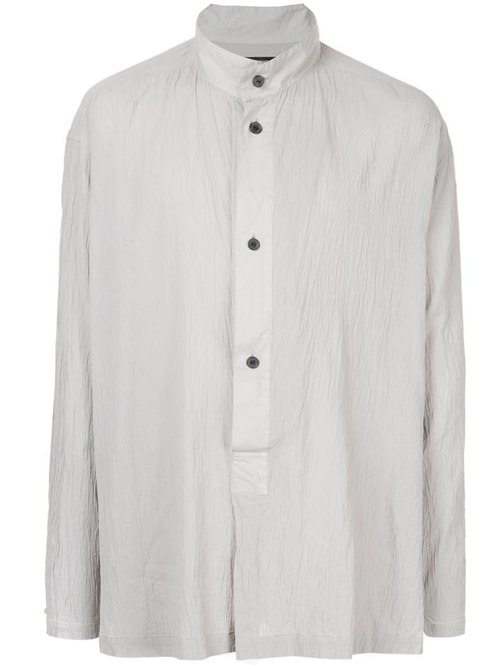Issey Miyake Men Band Collar Shirt - Grey