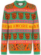 Gucci Gucci Tiger Snake Crw Swt Orng - Orange