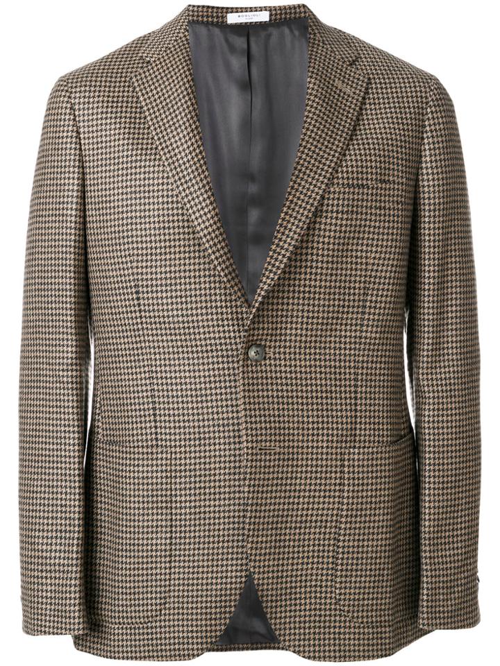 Boglioli Houndstooth Pattern Blazer - Nude & Neutrals