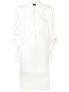 Magda Butrym Fringed Tie Neck Dress - White