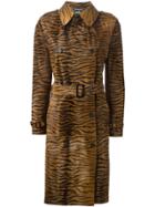 Alexander Mcqueen Vintage Zebra Print Trench Coat - Brown