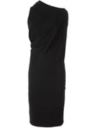 Mm6 Maison Margiela Single Shoulder Draped Dress, Women's, Size: 42, Black, Polyester