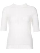 Julien David Short Sleeved Knitted Top - White