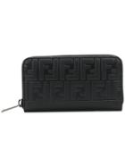 Fendi Embossed Ff Wallet - Black