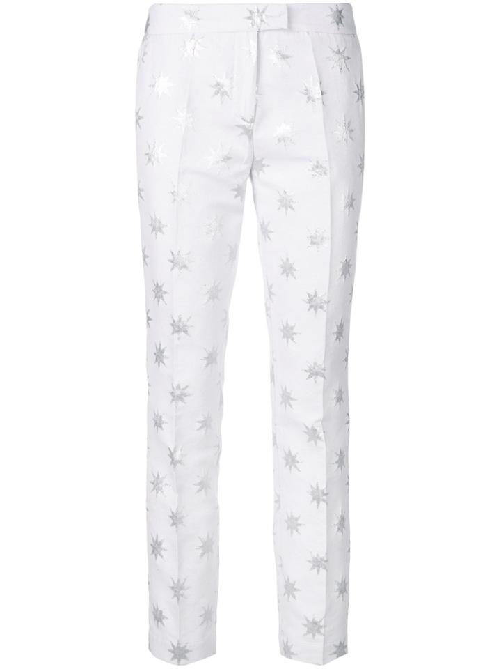 Christian Pellizzari Star Print Slim Fit Trousers - White
