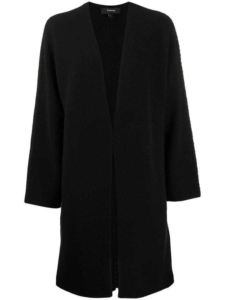 Theory Open Front Knitted Cardigan - Black