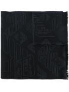 Emporio Armani Jacquard-knit Scarf - Black