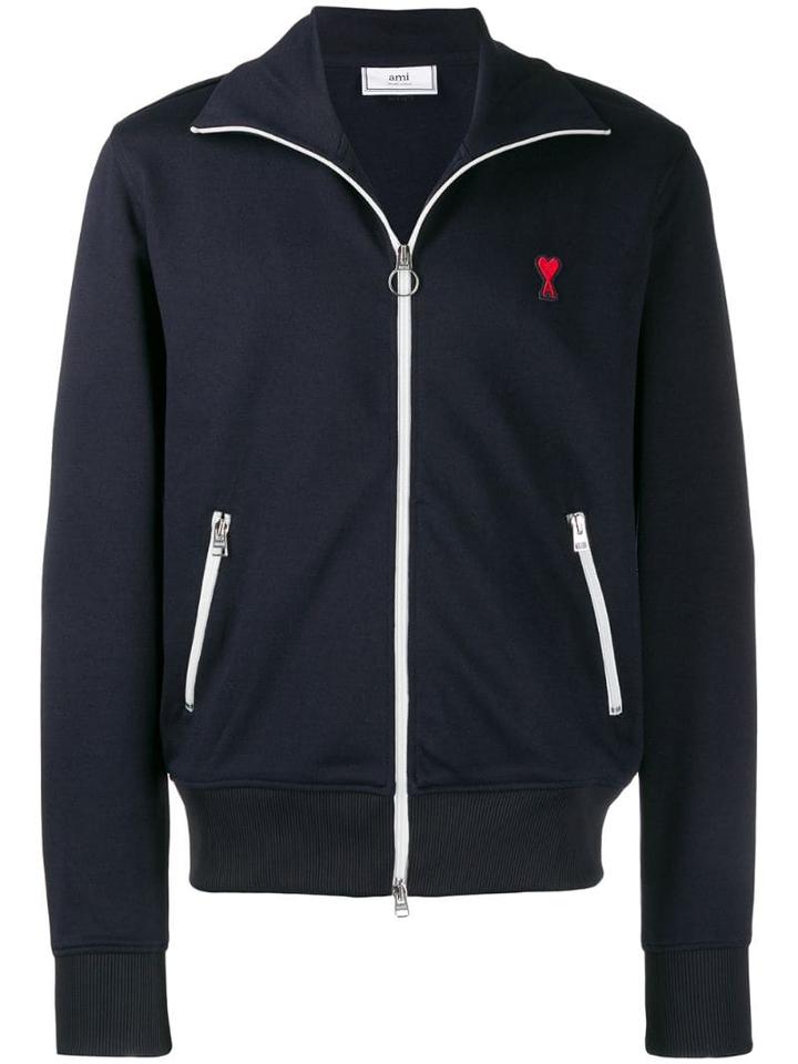 Ami Paris Ace Of Hearts Patch Sweatshirt - Blue