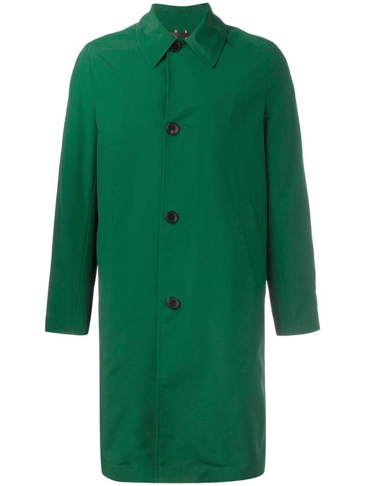 Paul Smith Single Breasted Coat, Men's, Size: Small, Green, Cupro/wool/nylon