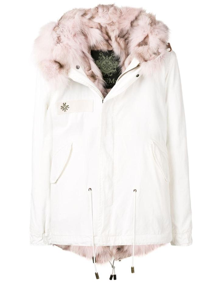 Mr & Mrs Italy Fur Trimmed Hood Parka - White