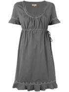 Fay - Drawstring Eyelet Dress - Women - Cotton/spandex/elastane - L, Green, Cotton/spandex/elastane
