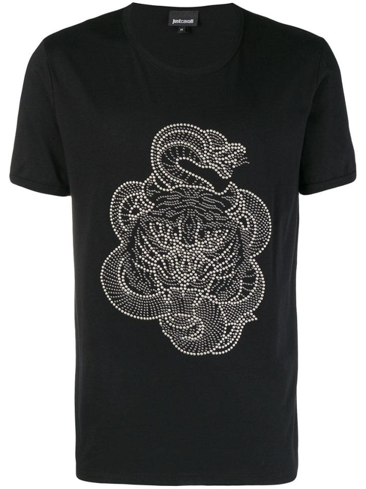 Just Cavalli Studded Snake T-shirt - Black