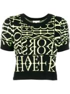 Michael Michael Kors Logo Knit Cropped T-shirt - Black