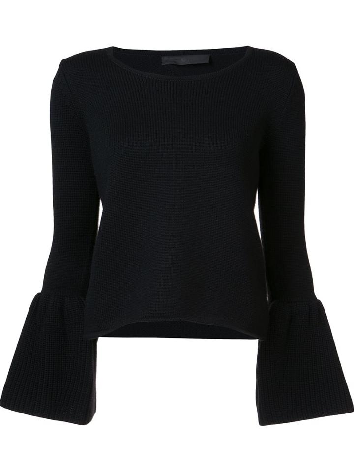 Co Funnel Sleeves Jumper, Women's, Size: Medium, Black, Wool