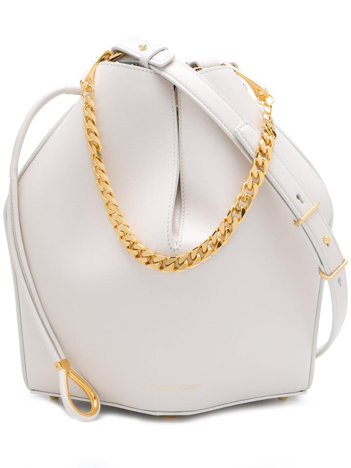 Alexander Mcqueen Bucket Shoulder Bag - White