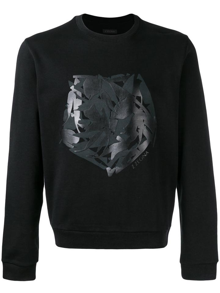 Z Zegna - Printed Sweatshirt - Men - Cotton - Xl, Black, Cotton