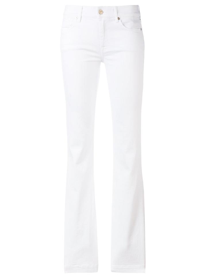 7 For All Mankind - Flared Skinny Jeans - Women - Cotton/spandex/elastane - 30, White, Cotton/spandex/elastane