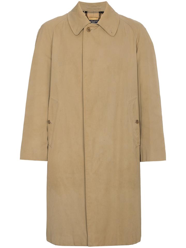 Burberry Restored 1990s Khaki Cotton Trench Coat - Green