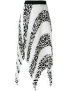 Proenza Schouler - Pleated Asymmetric Panel Skirt - Women - Polyester/acetate/viscose/silk - 8, Black, Polyester/acetate/viscose/silk