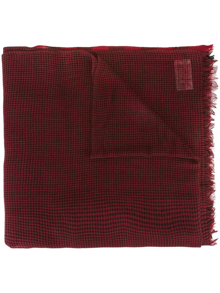 Woolrich Checked Scarf, Men's, Red, Wool