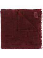 Woolrich Checked Scarf, Men's, Red, Wool