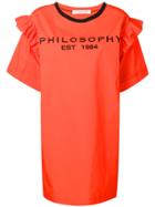 Philosophy Di Lorenzo Serafini Logo Print T-shirt Dress - Orange
