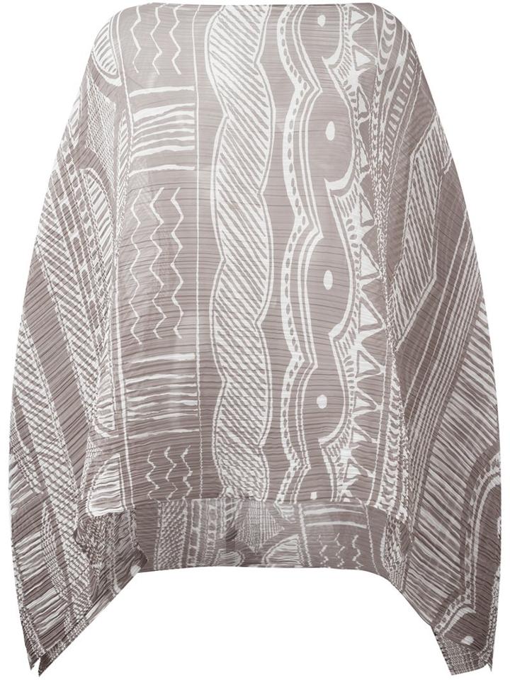 Pleats Please By Issey Miyake 'painted Pottery Madame' Poncho