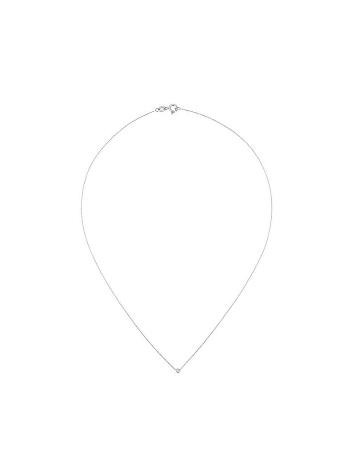 Wouters & Hendrix Gold Single Diamond Short Necklace, Women's, Metallic