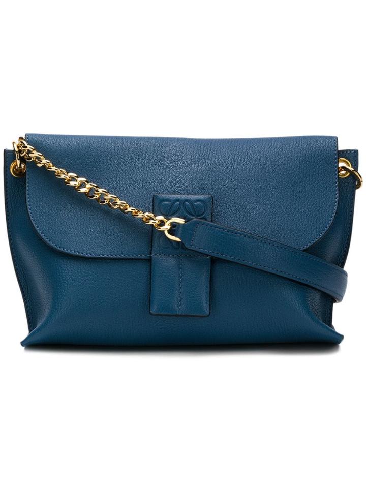 Loewe Foldover Pouch Shoulder Bag - Blue