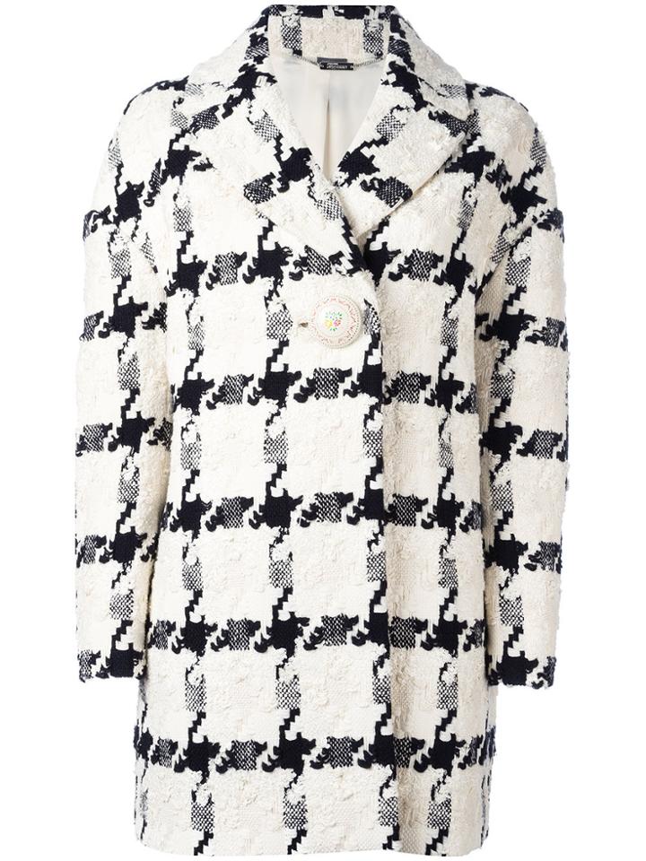 Alexander Mcqueen Oversized Houndstooth Coat - Nude & Neutrals
