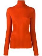 Nude Roll Neck Knitted Top - Orange