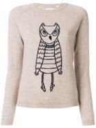 Chinti & Parker Cashmere Owl Outline Sweater - Brown