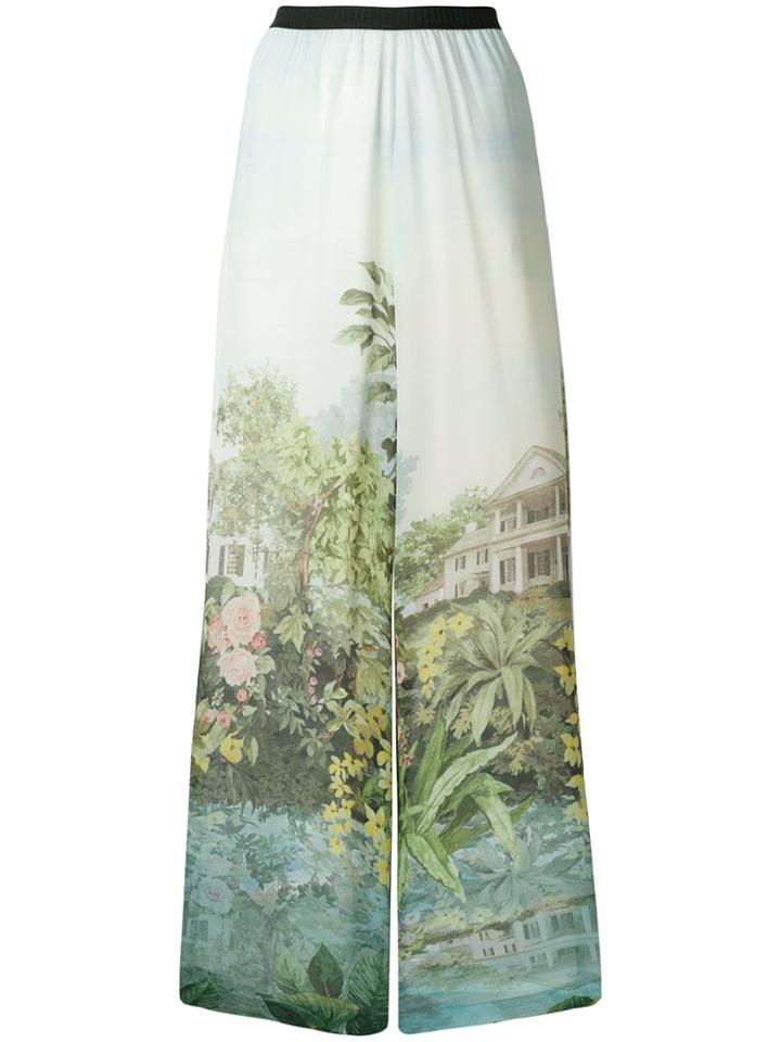 Antonio Marras Flared Printed Trousers - Green