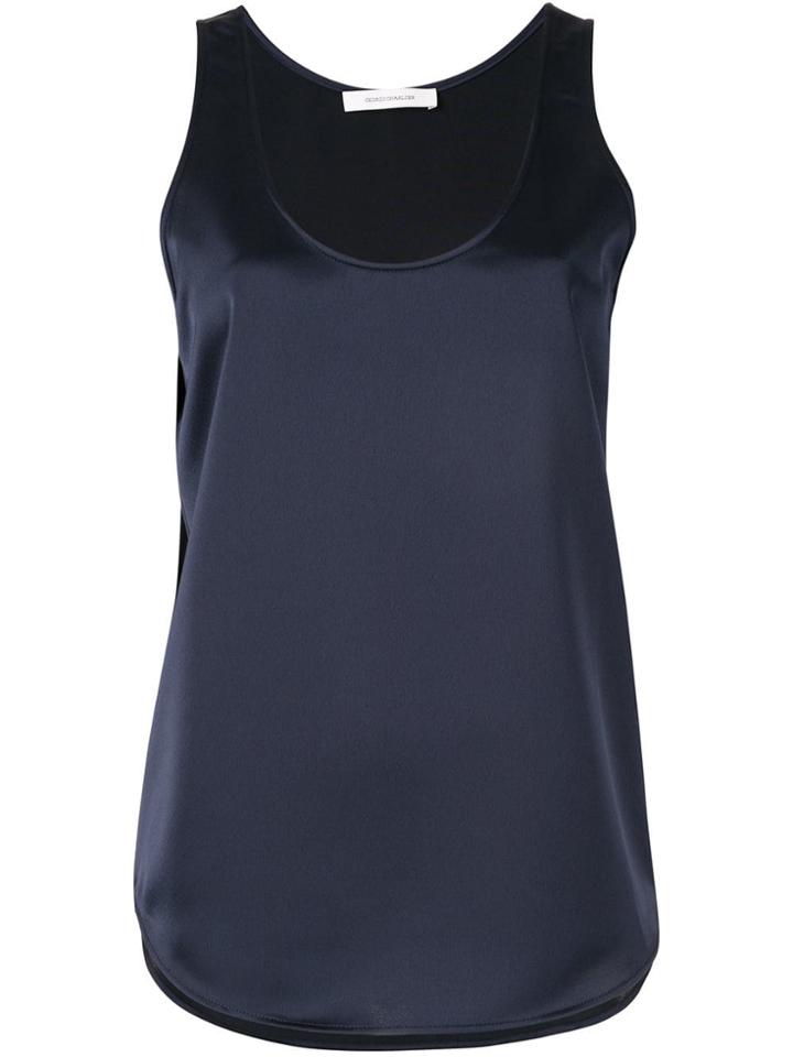 Cédric Charlier Satin Tank-top - Blue