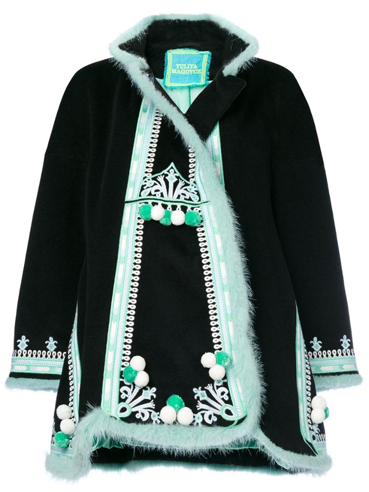 Yuliya Magdych Hutsil Embroidered Coat - Black
