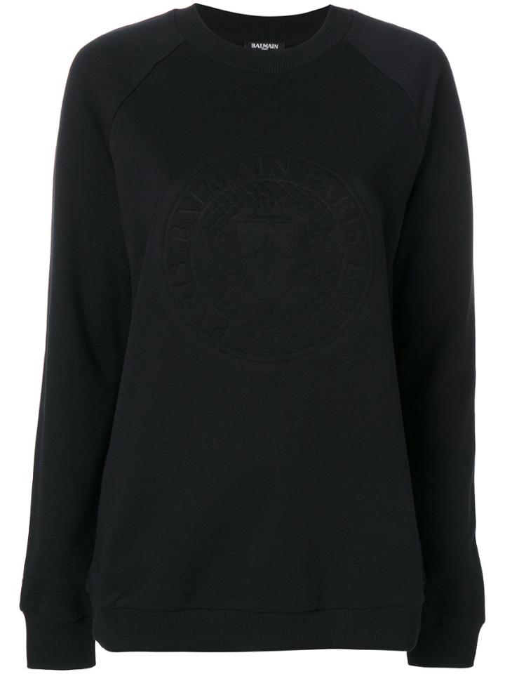 Balmain Embossed Sweatshirt - Black