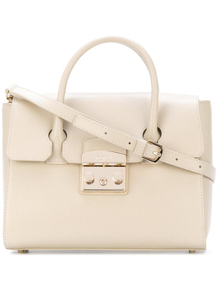 Furla - Metropolis Tote - Women - Leather/nylon/viscose - One Size, Nude/neutrals, Leather/nylon/viscose