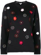Kenzo Flower Embroidered Sweatshirt - Black