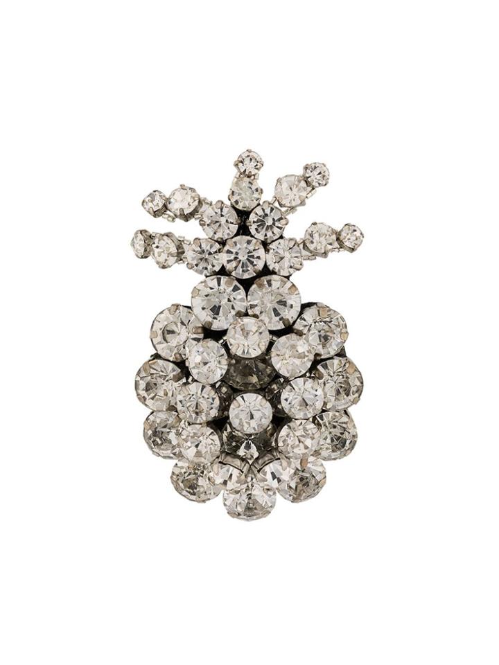 No21 Embellished Pineapple Brooch - Silver