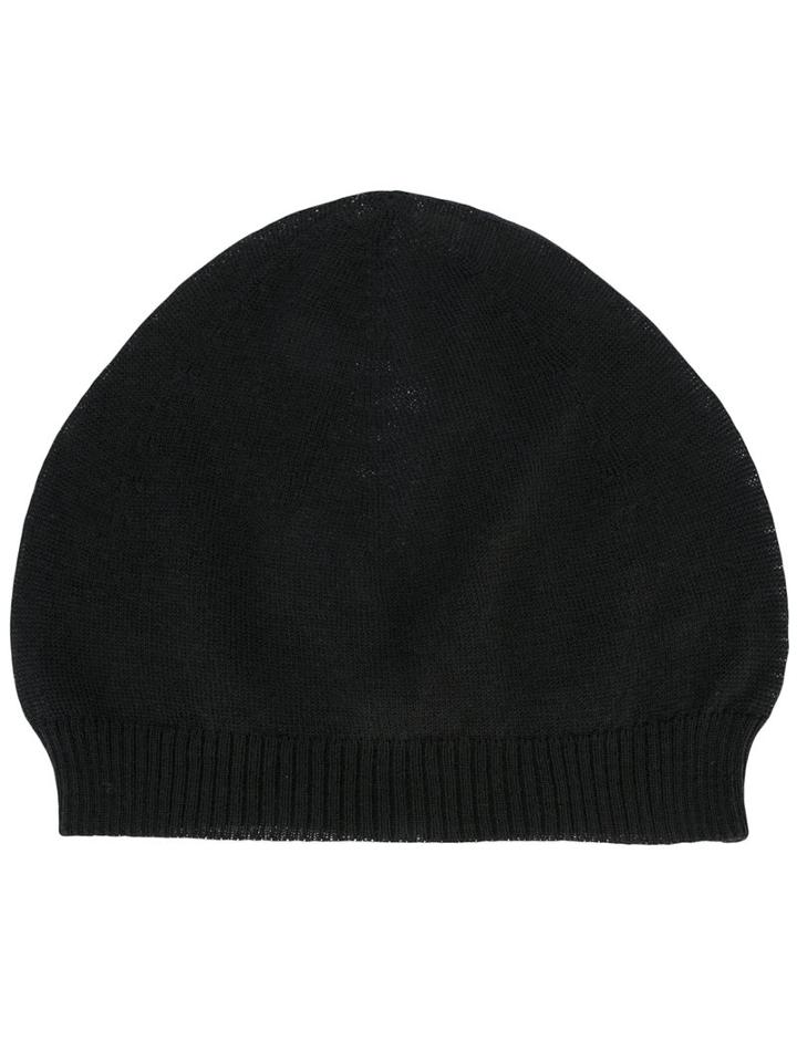 Rick Owens - Ribbed Beanie - Women - Virgin Wool - One Size, Women's, Black, Virgin Wool