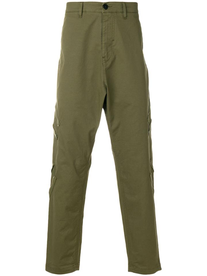 Stone Island Shadow Project Drop Crotch Cargo Trousers - Green