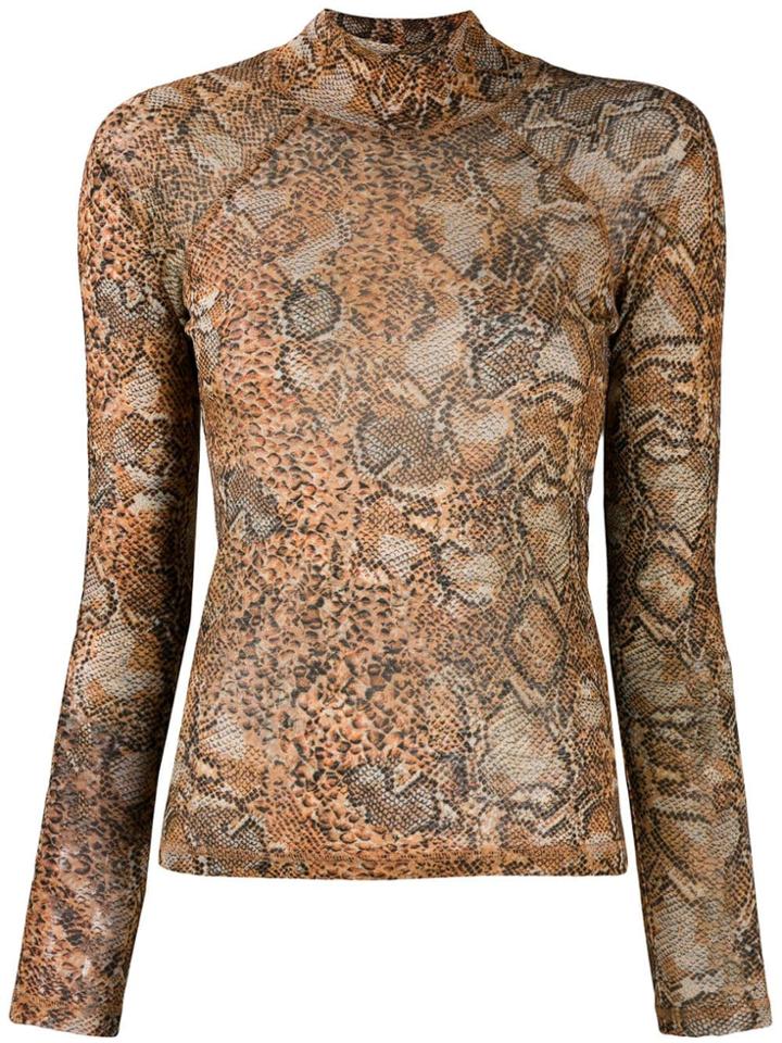 Nanushka Snake Print Jumper - Brown