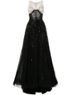 Saiid Kobeisy Bead Embroidered Tulle Dress - Black