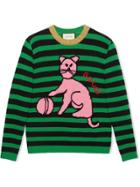 Gucci Sweater With Cat And Baseball - Green